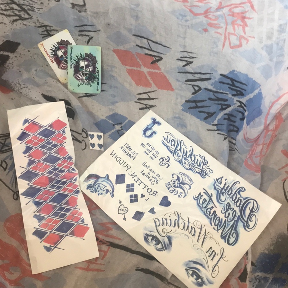 Harley Quinn Suicide Squad temporary tattoos